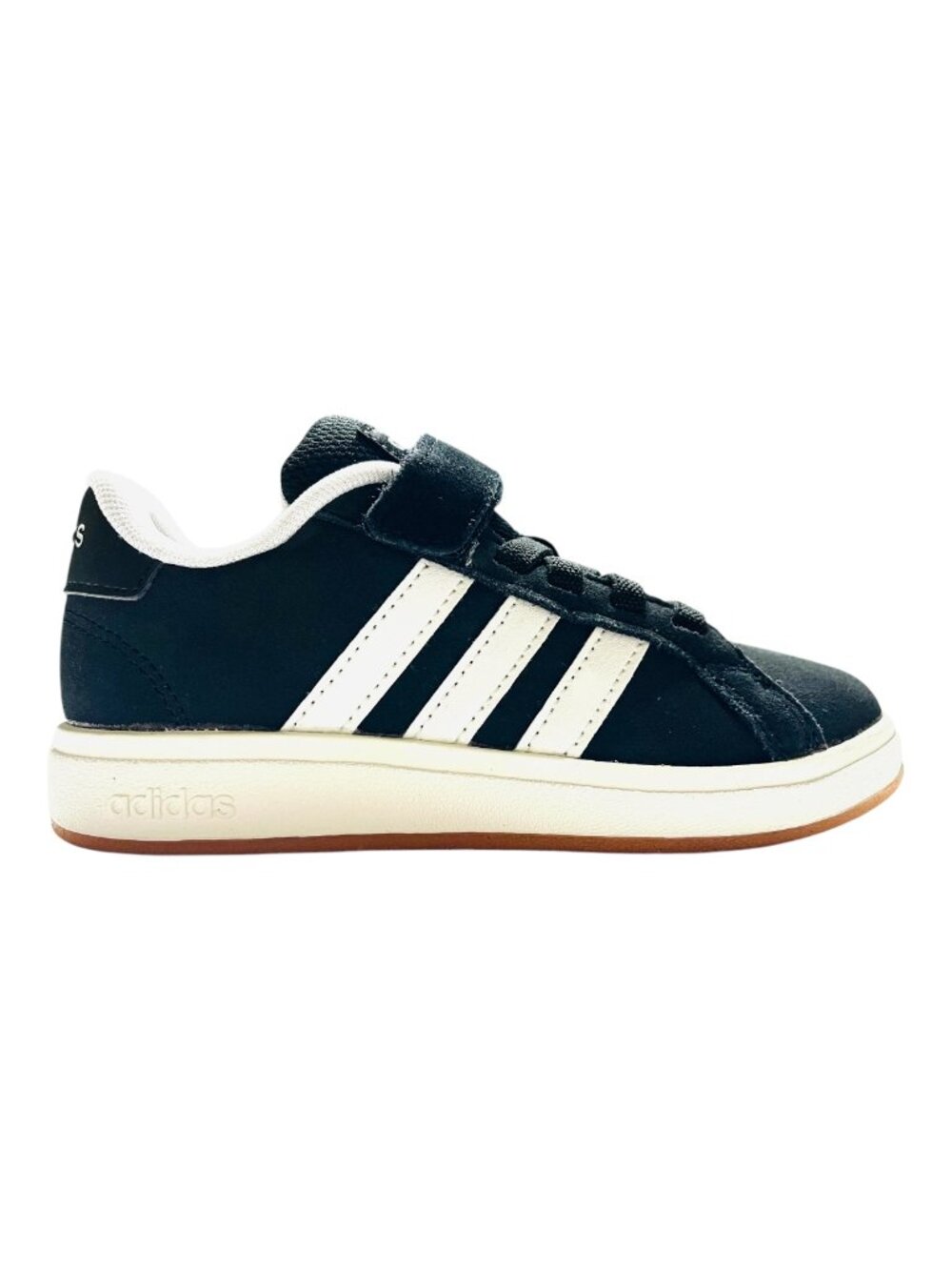 Kids 12K Adidas Grand Court Sneakers Tennis Shoes Velcro Closure Black NWT